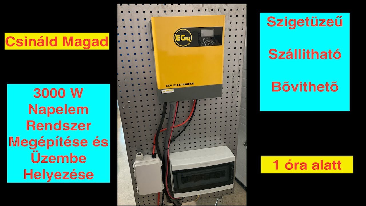 3 KW szigetüzemű Napelem Rendszer Megépítése 1 óra alatt   HD 720p