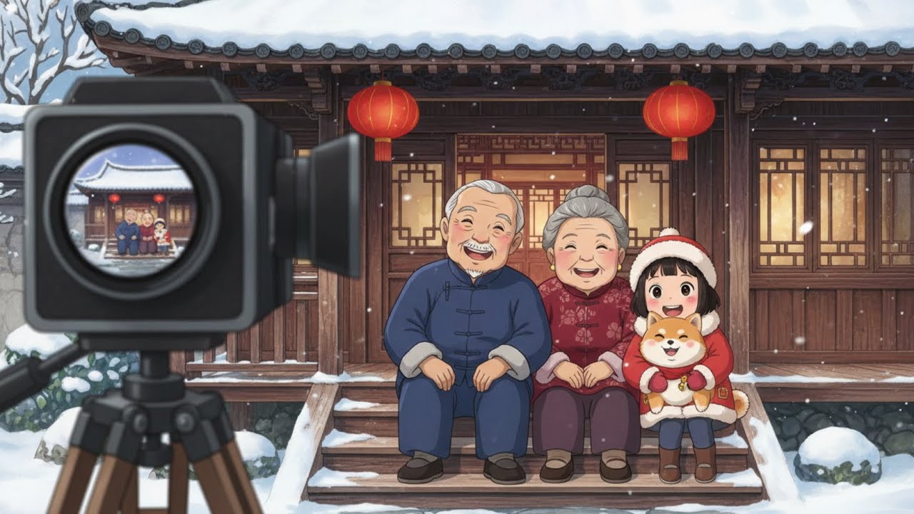 ❄️ Cozy New Year with Grandparents - Dumplings, Fireworks & A Special Photo 🥟🎆📸 Ghibli Style ASMR