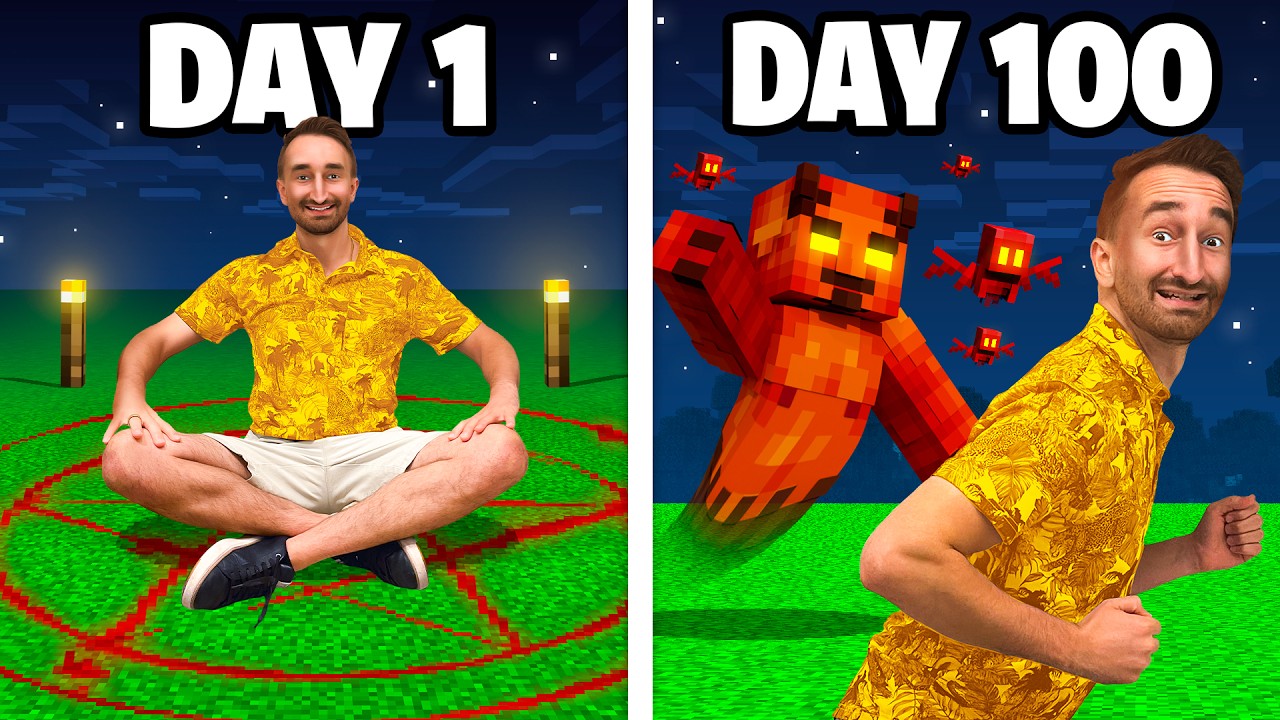 Я выжил 100 дней, сражаясь с демонами в Minecraft