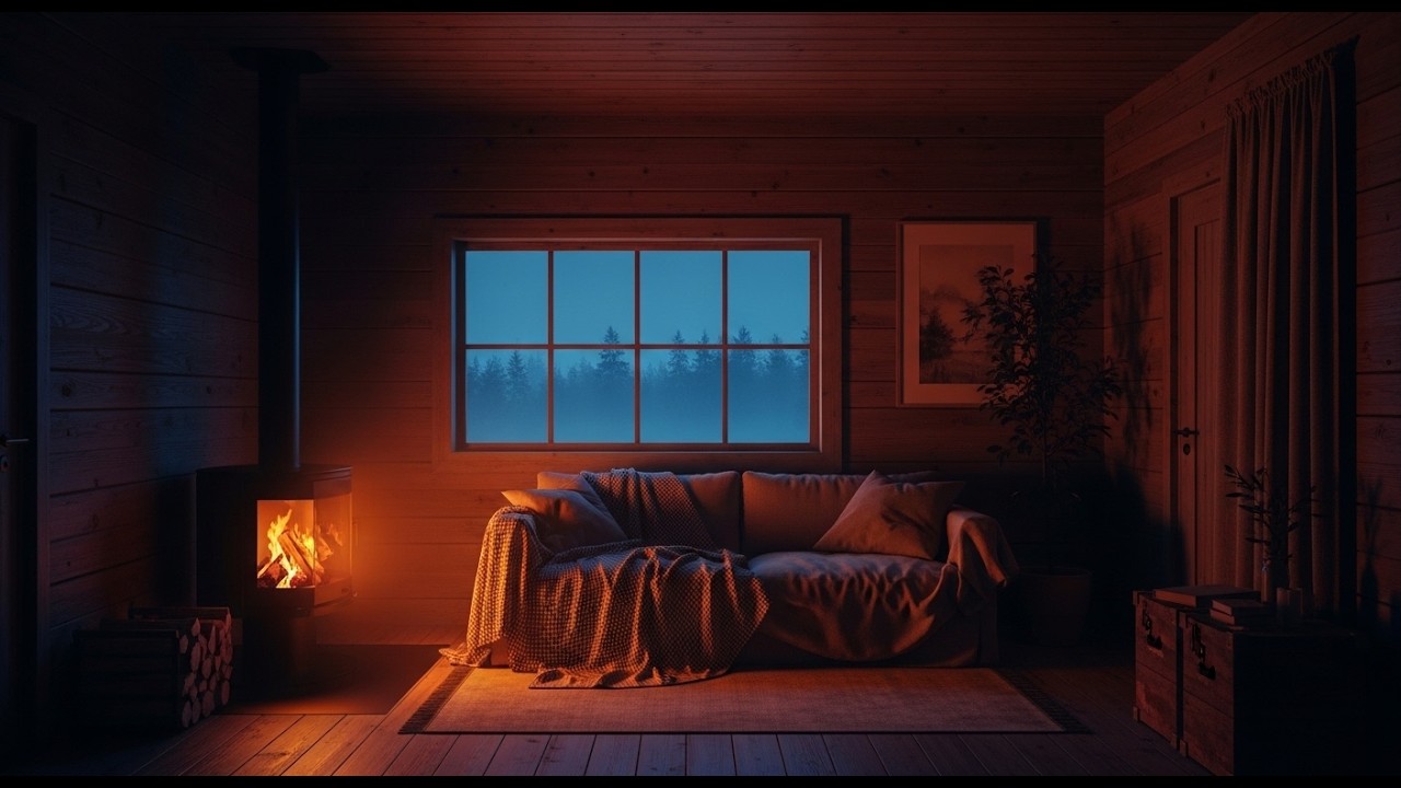 🌧️ Heavy Rain in Cozy Cabin 24/7 | Rain Sounds & Fireplace Ambience for Sleep