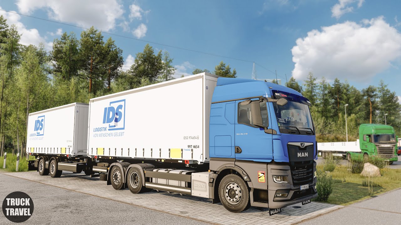 [ETS2 1.55] Realistic Driving MAN TGX 18.510 |PNG 1.15.2 Reshade  POV Drive 4K + Snowymoon Lightning