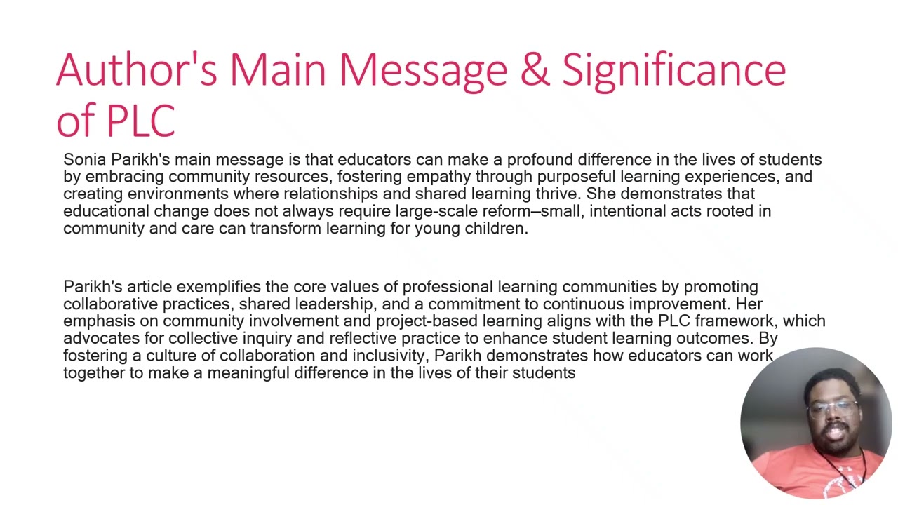 Professional Learning Communities Video Assessment