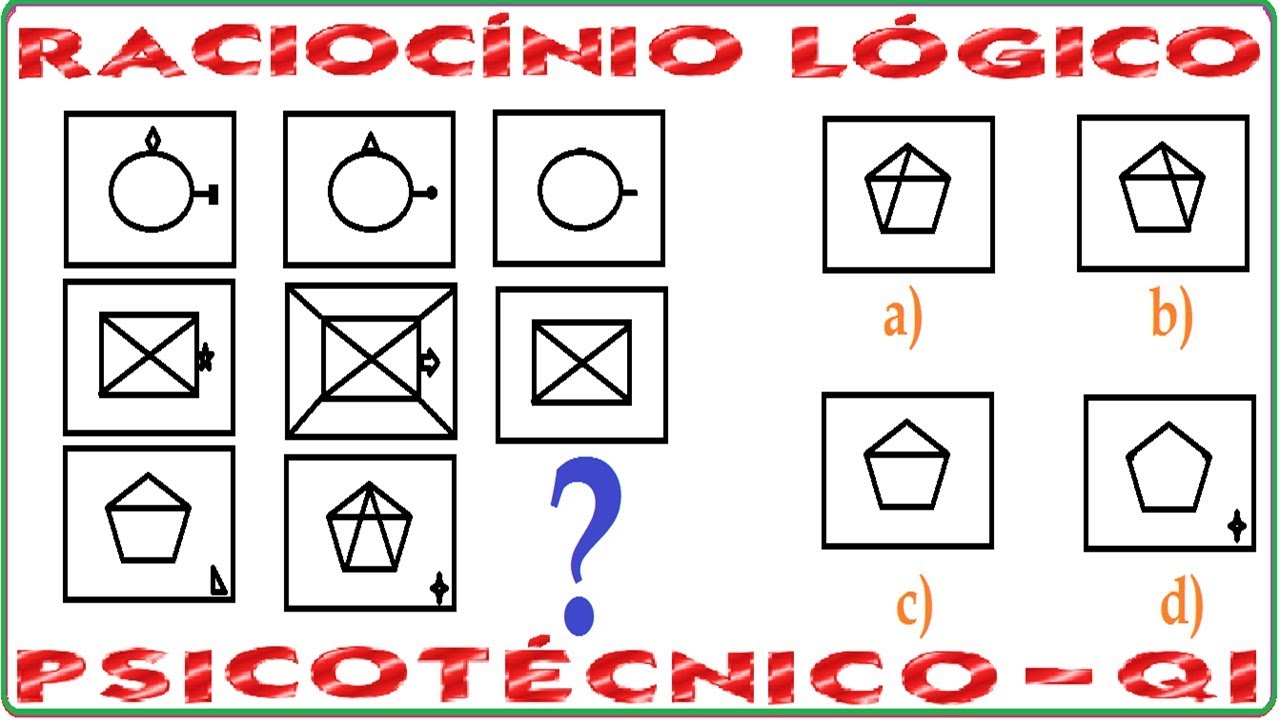 Raciocínio Lógico Sequência Figura Teste psicotécnico QI Quociente Inteligência Detran Concurso RLM