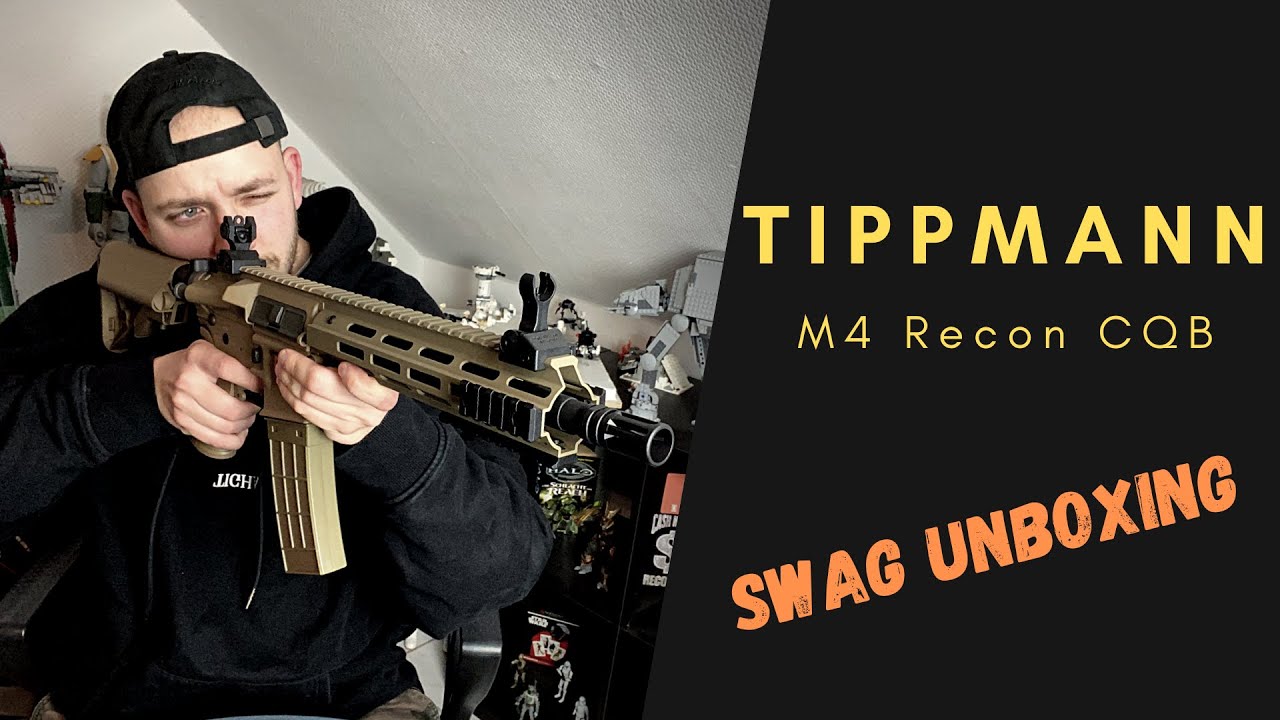 Meine ERSTE Airsoft Waffe ! Tippmann M4 Recon CQB | SWAG Unboxing ( Deutsch / German )
