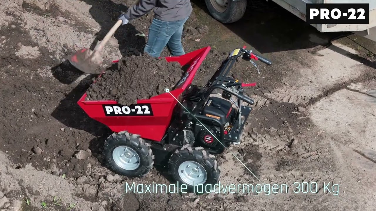 PRO-22 D300 motorkruiwagen // mini dumper // 4-wielaangedreven