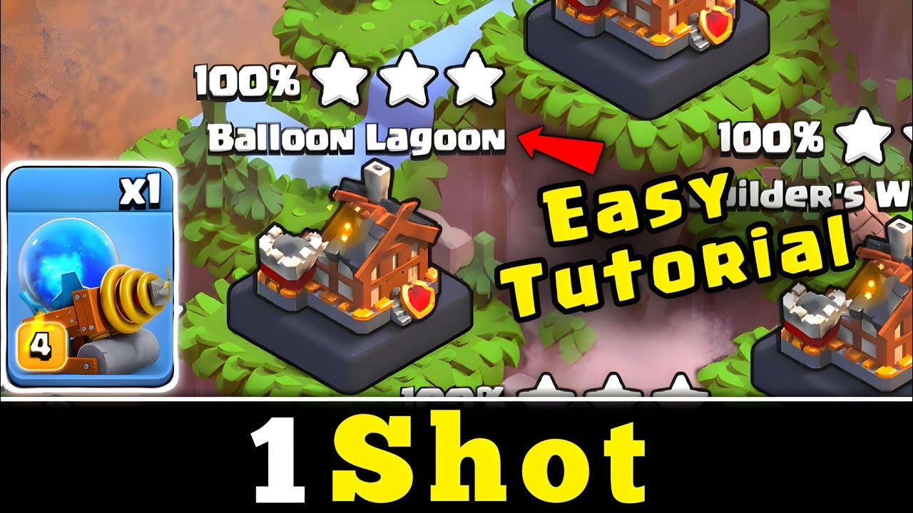 1 Shot Max Balloon Lagoon Easy Tutorial in Clan Capital