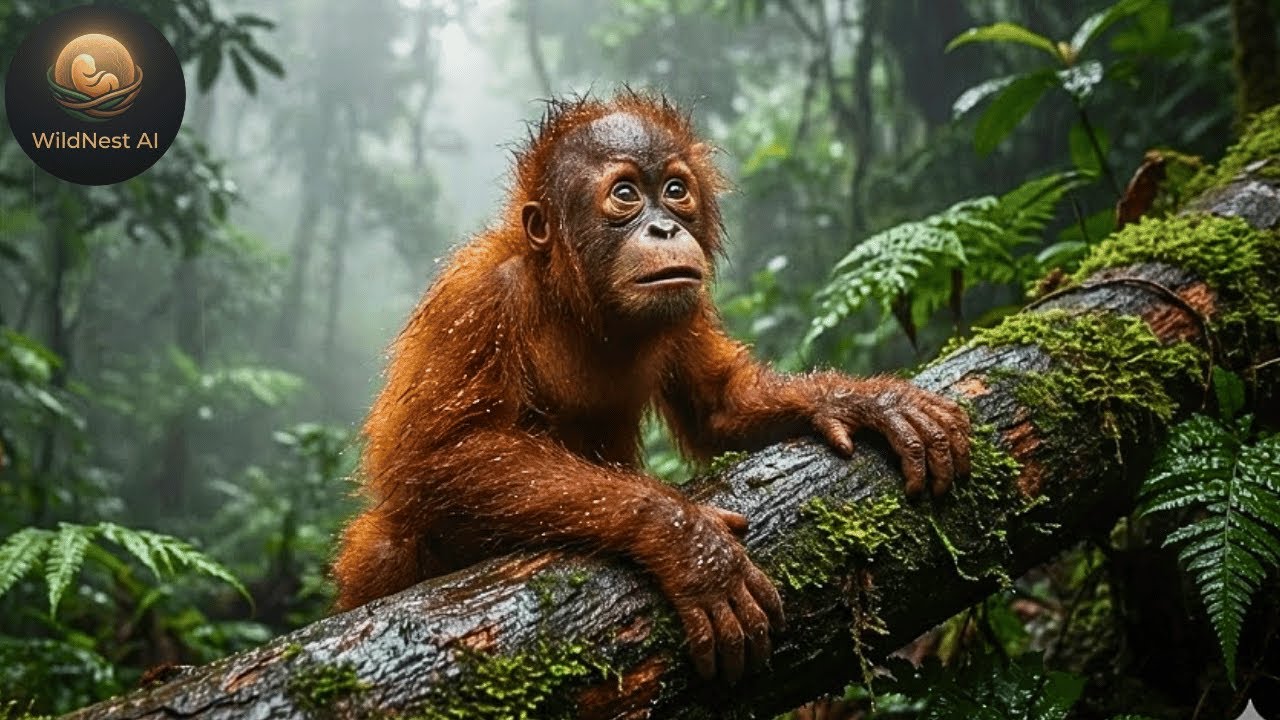 Found Alone: A BABY ORANGUTAN in a Fallen Tree