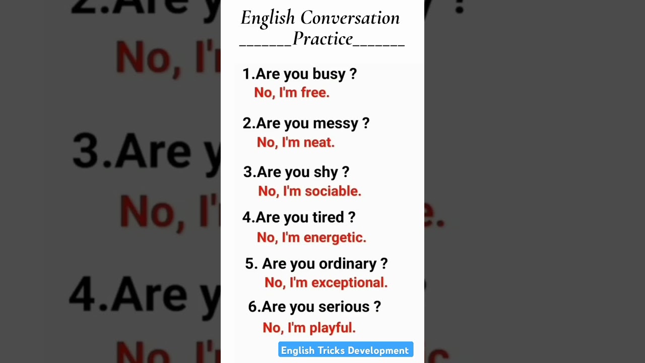 English Conversation Practice for Beginners | 100 Common Questions and Answers in English