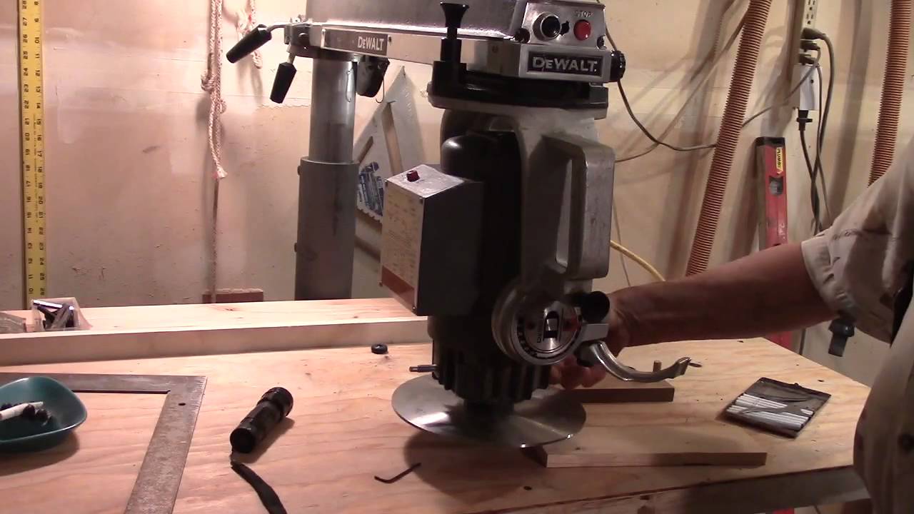 DeWalt 790 Radial Arm Saw  Heel Adjustments