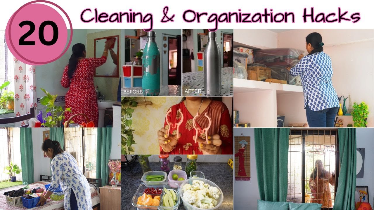 A Collection Of 20 Home & Kitchen Cleaning & Organization Hacks-Smart, Time Saving Home Hacks