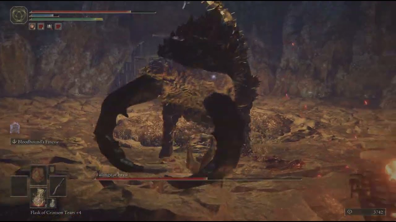 fallingstar beast in sellia crystal tunnel (elden ring) 