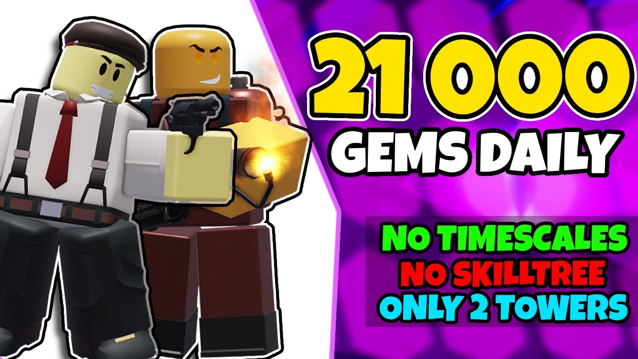 *NEW* FULL AFK GEM GRIND METHOD!!! | No ST or Skill Tree NEEDED! | TDS