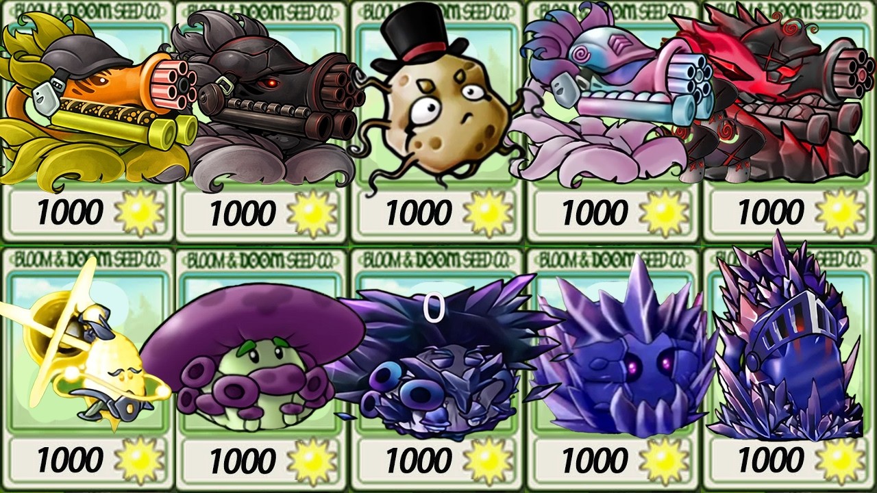 PvZ Fusion 3.4 Gameplay – All Strongest Fusion Plants & Gloom Shroom in One Map