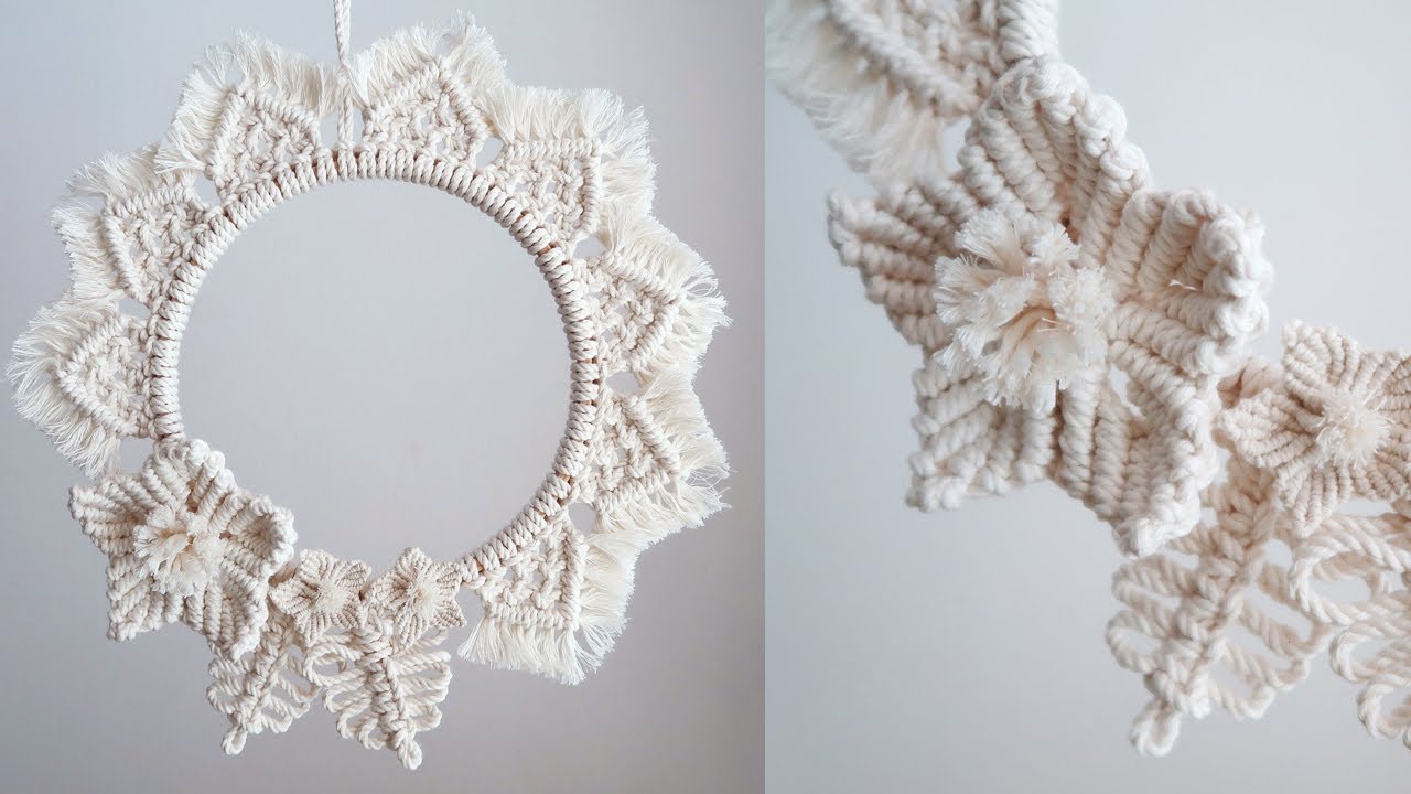 DIY Macrame Flower Wreath  / mandala wreath / 마크라메 리스 / 마크라메 플라워