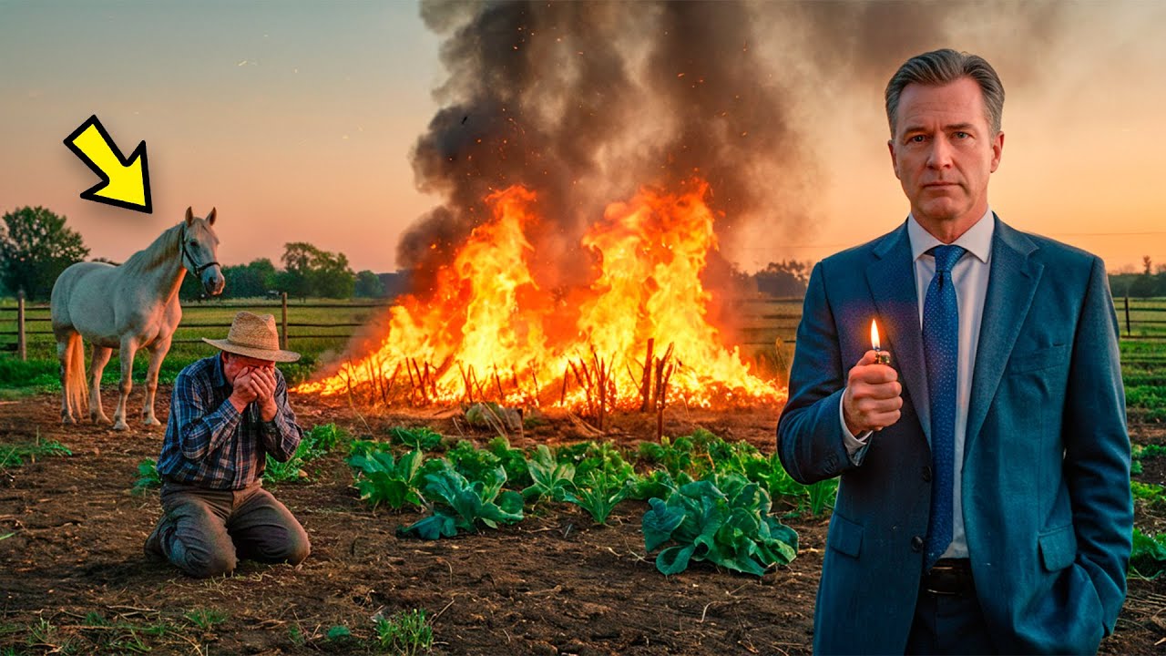 HOMME RICHE MET LE FEU au JARDIN du FERMIER HUMBLE, MAIS ce que fait le CHEVAL ENSUITE…