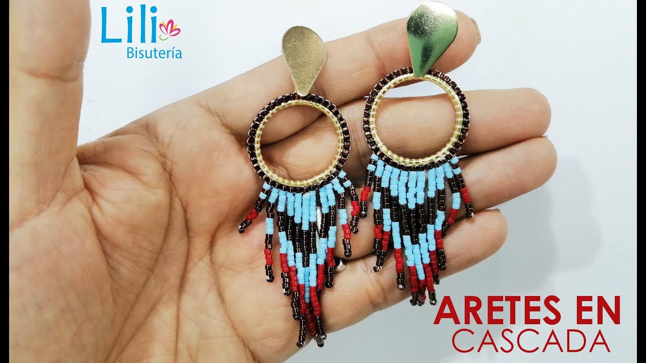 Aretes en cascada con mostacilla Toho ✨