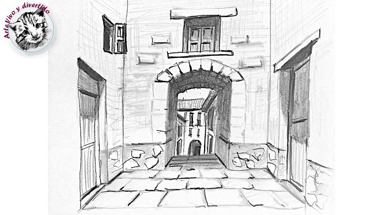Como Dibujar en Perspectiva de 1 Punto un Paisaje Urbano Facil Paso a Paso