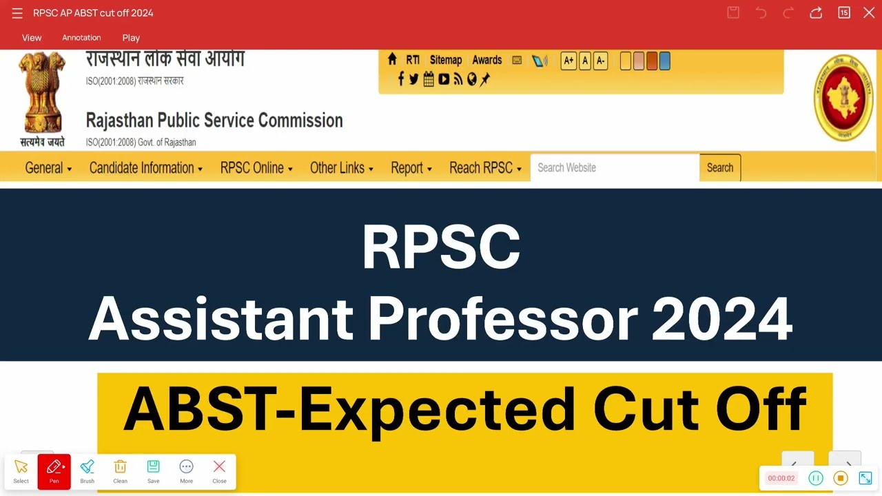 RPSC Assistant Professor ABST Expected Cut off 2024