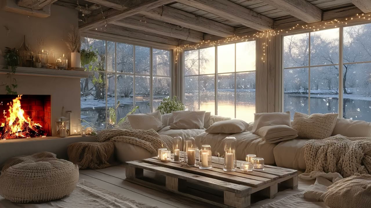 Soft Winter Piano by the Lake ❄️ Calm and Relaxing Music