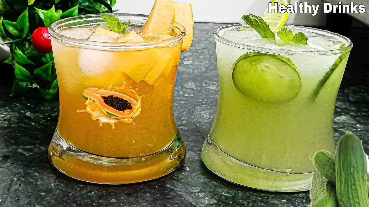 Top 2 Drinks For Iftar | Natural Drinks | Papaya & Cucumber Sharbat by Monisa's kitchen