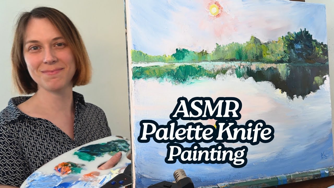 ASMR Palette Knife Painting | Reflections of Calm  (No Talking)