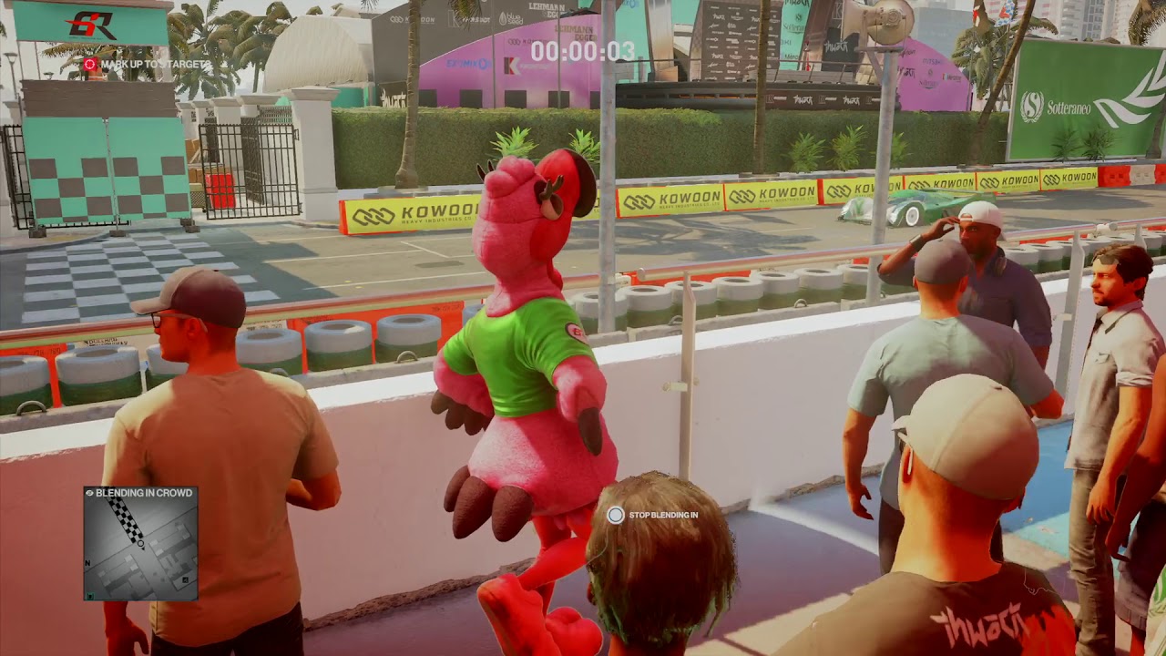 HITMAN 2 Funny Dancing Flamingo Mascot Miami