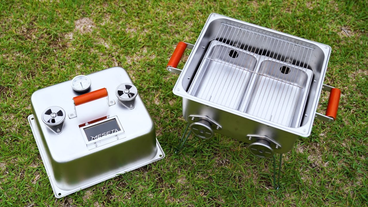 Homemade barbecue grill using food container - DIY BBQ Smoker