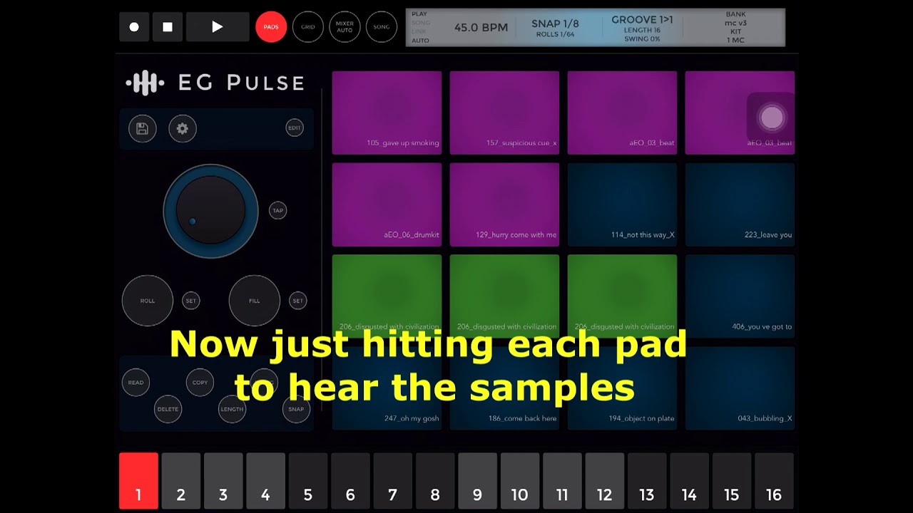 A bit of Mindless Fun in EG Pulse (drum machine)