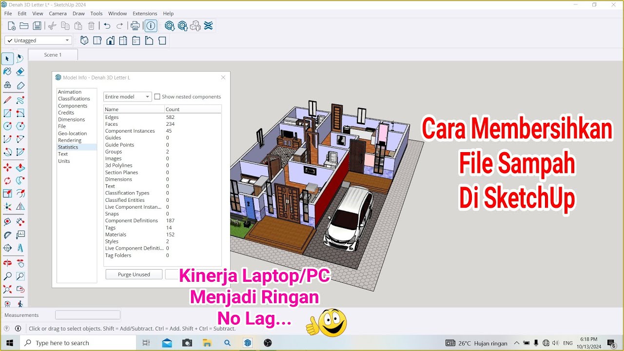 Tips Membersihkan File Sampah di SketchUp || Kinerja Laptop/PC Menjadi Ringan No Lag