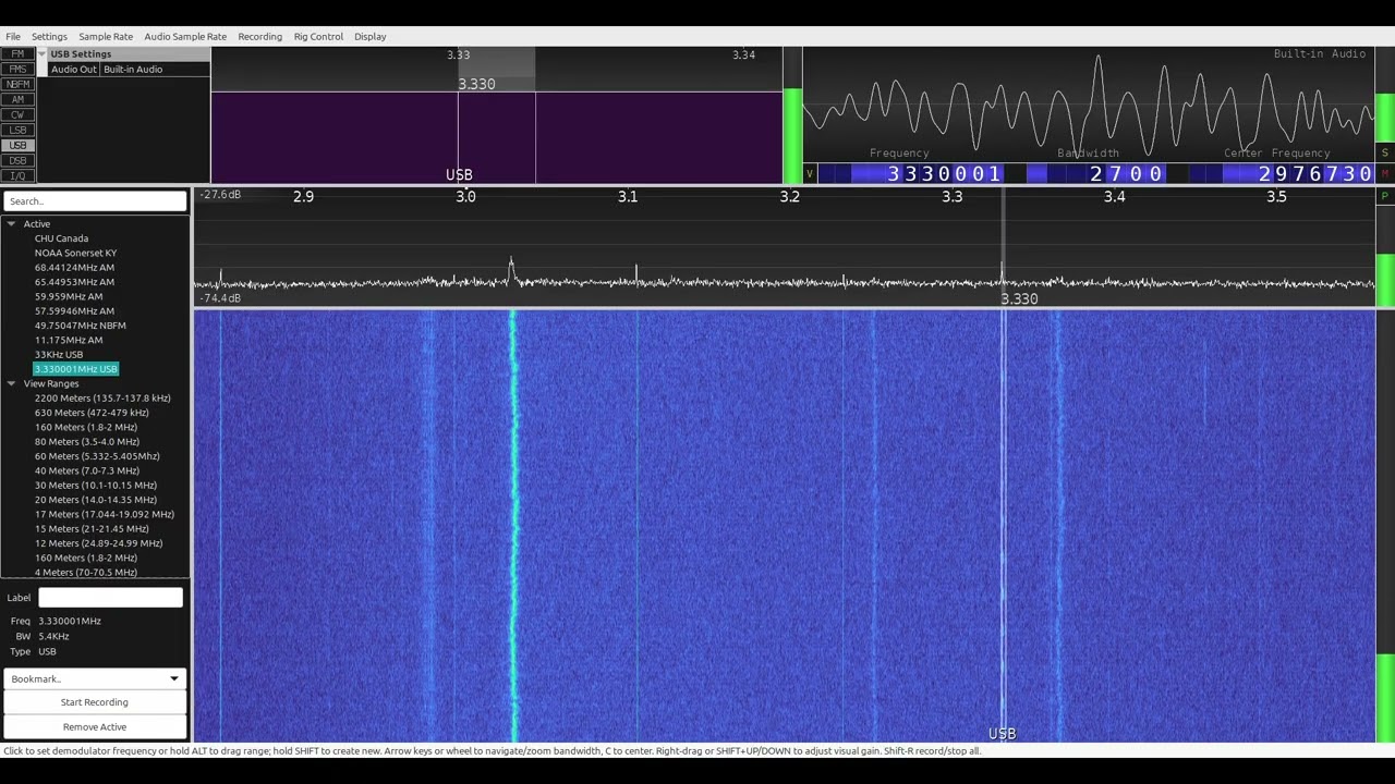 Late Night Band Scan CHU Canada 3.330 Mhz