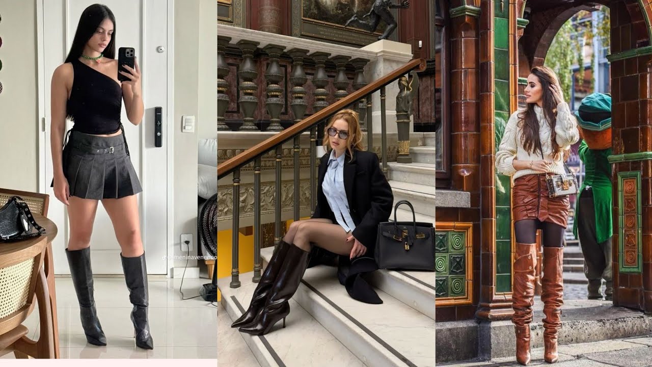 “Elegant Leather Long High-Heel Boots: Where Power Meets Style”