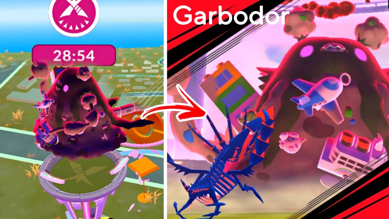 GIGANTAMAX GARBODOR raid (Max Battle) in Pokemon GO.