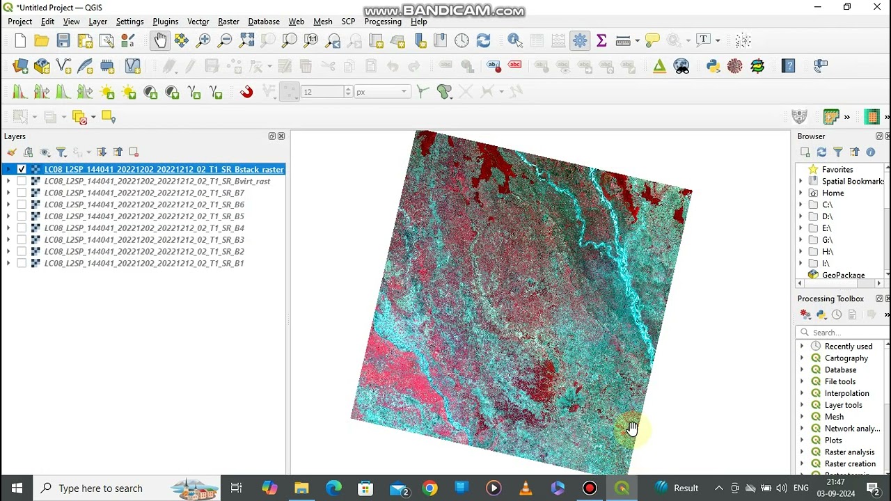 How to make FCC image in QGIS.
