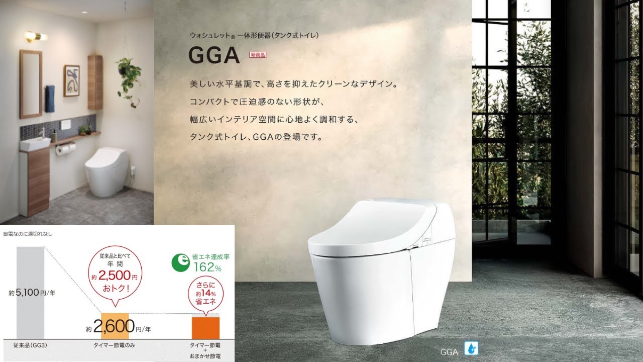 TOTO新型トイレ　GGA タンクレストイレ風のかっこよさ！　安さ！　使い勝手の良さ！