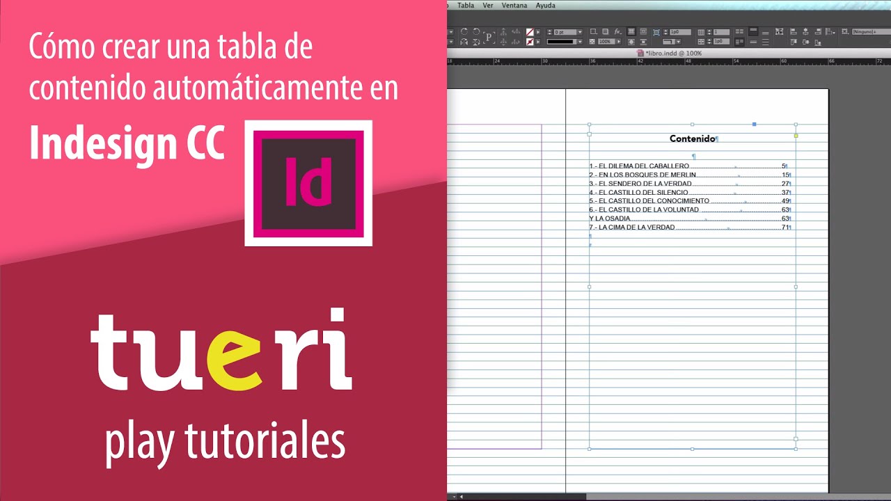 Cómo crear una tabla de contenido automáticamente en indesign