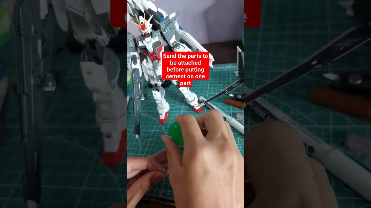 Reattaching broken gunpla part using tamiya ultra thin cement | PBandai MG Ex Impulse gundam