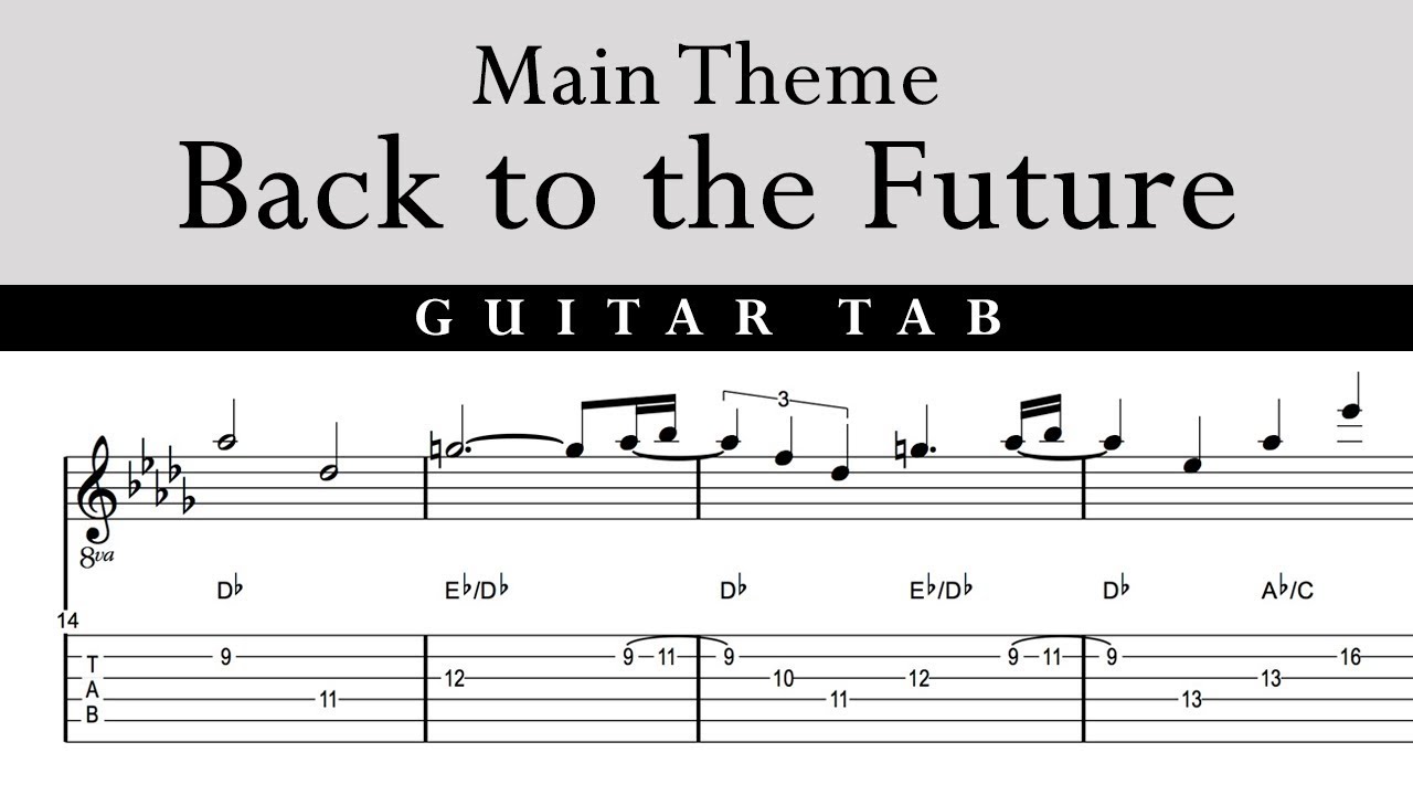 Back to the Future - Guitar tab tutorial - Main Theme