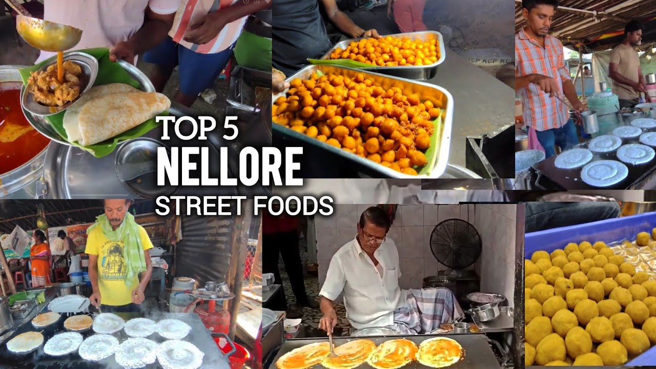 Must Try TOP STREET FOODS In Nellore | Karam Dosa | Paya Dosa | Karam Punugulu | Indian Street Food