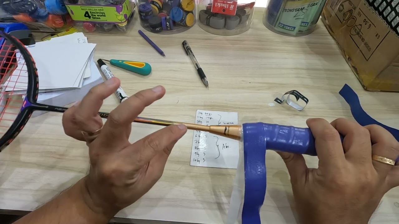 TUTORIAL CARA PASANG GRIP KARET RAKET | GRIP LINING GP17 TEBAL