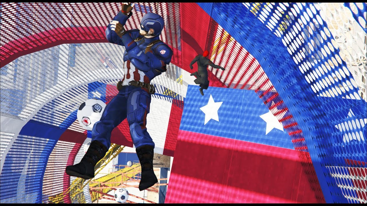 GTA 5 - Ragdolls And Crazy Falls N49 - Captain américa