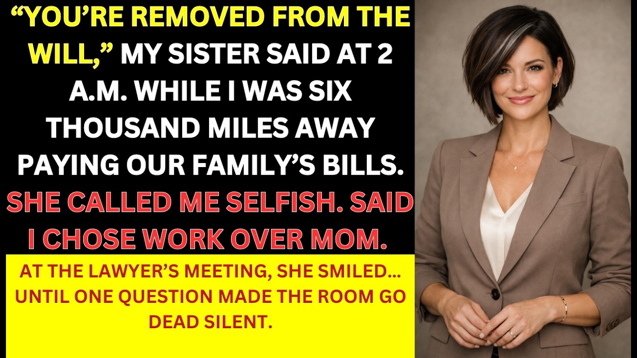 My Sister Convinced Our Dying Mother To Remove Me From The Will While I Was Working, She Panicked...