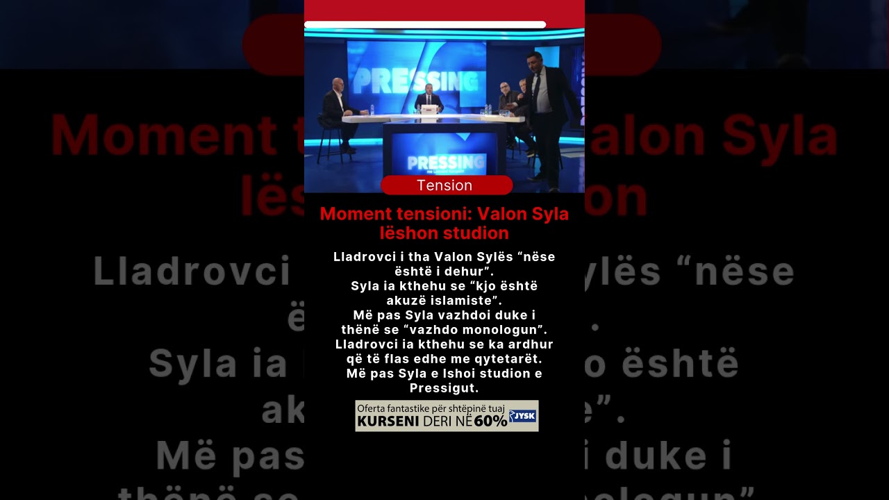 Moment tensioni: Valon Syla l&euml;shon studion