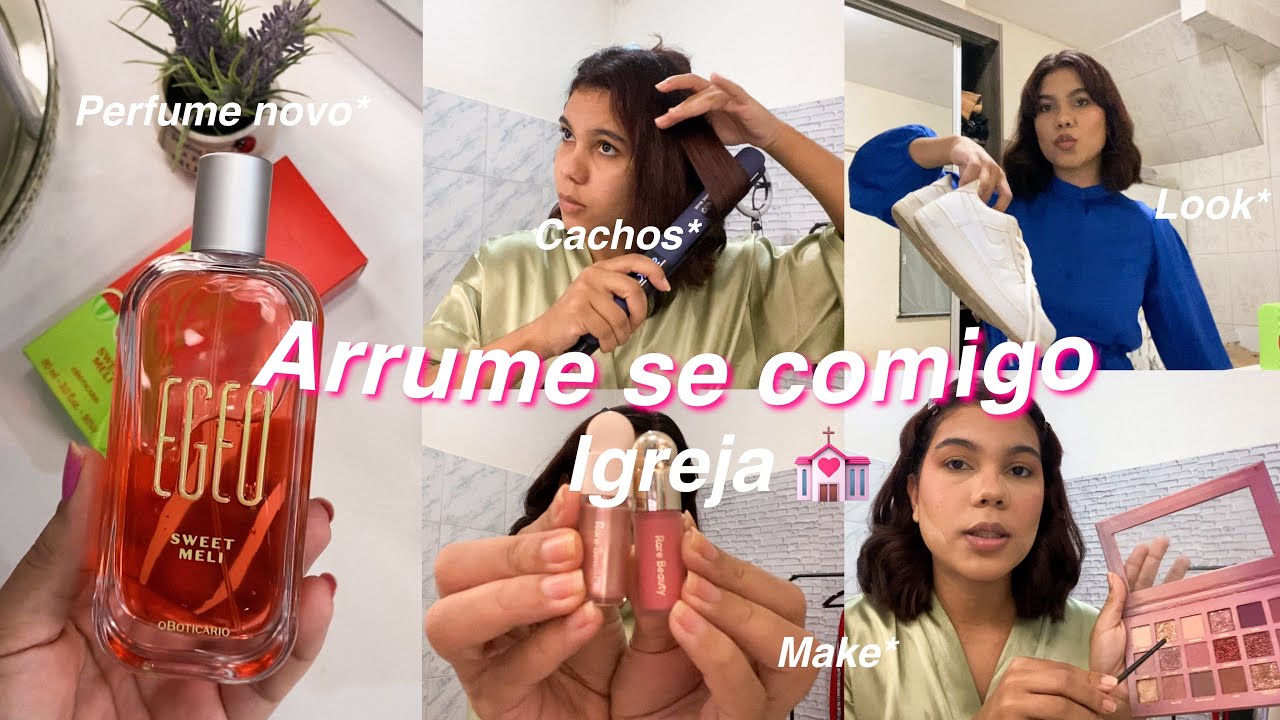Arrume se comigo para a igreja 💒💗* Make , look e cabelo ..