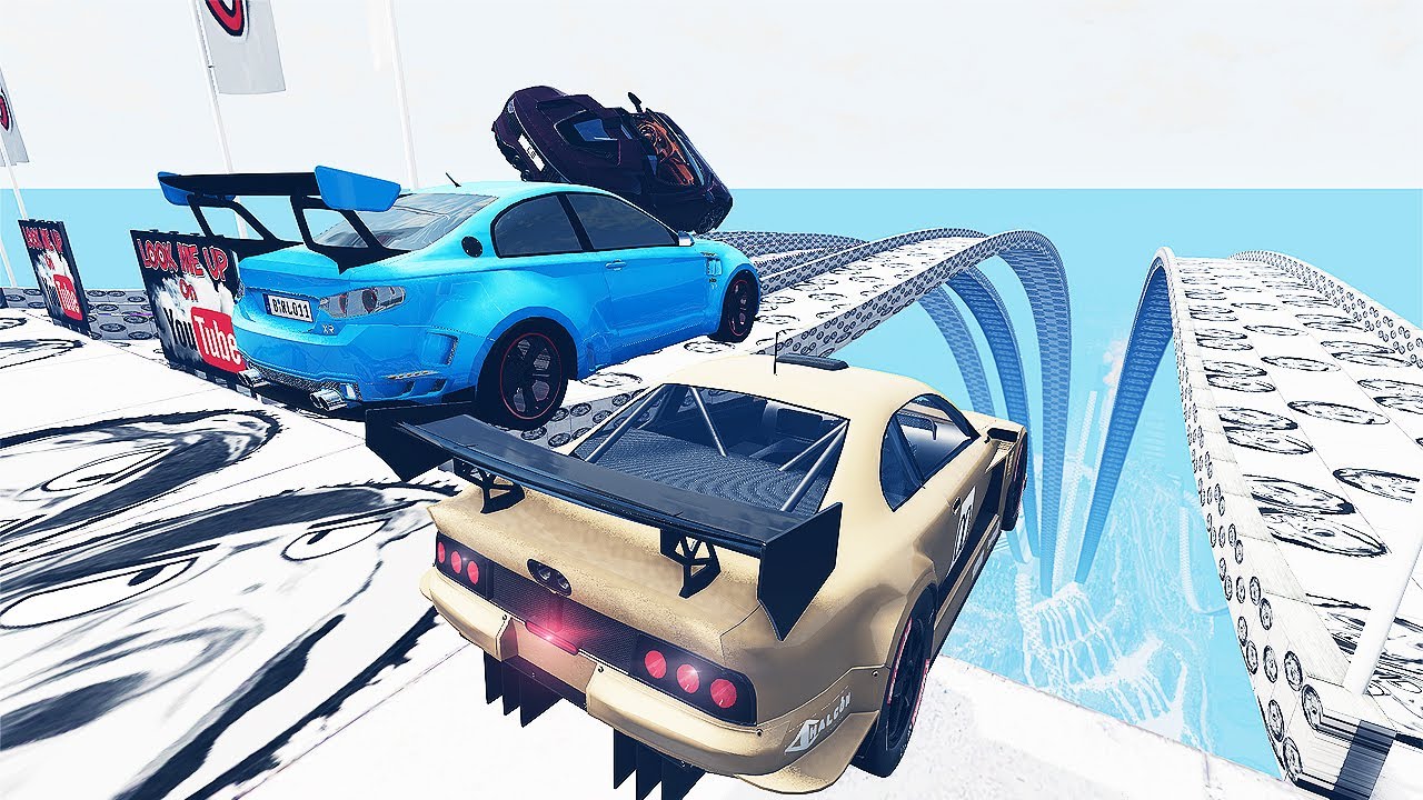 Crazy Cars VS High Dangerous Ramp / Car Jump Test #5 BeamNg Drive