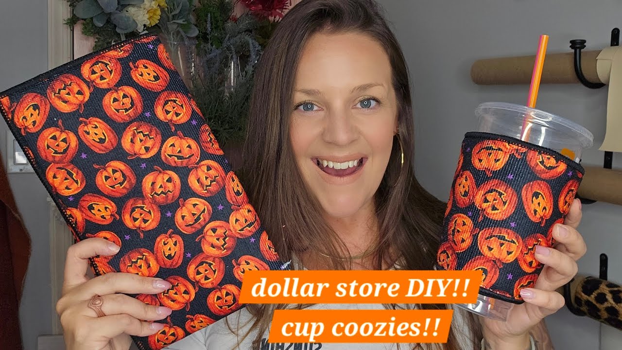 Dollar Store DIY Fall edition 🍁🎃 Let's make a cup coozie for our Dunks cup!! Beginner friendly!! 