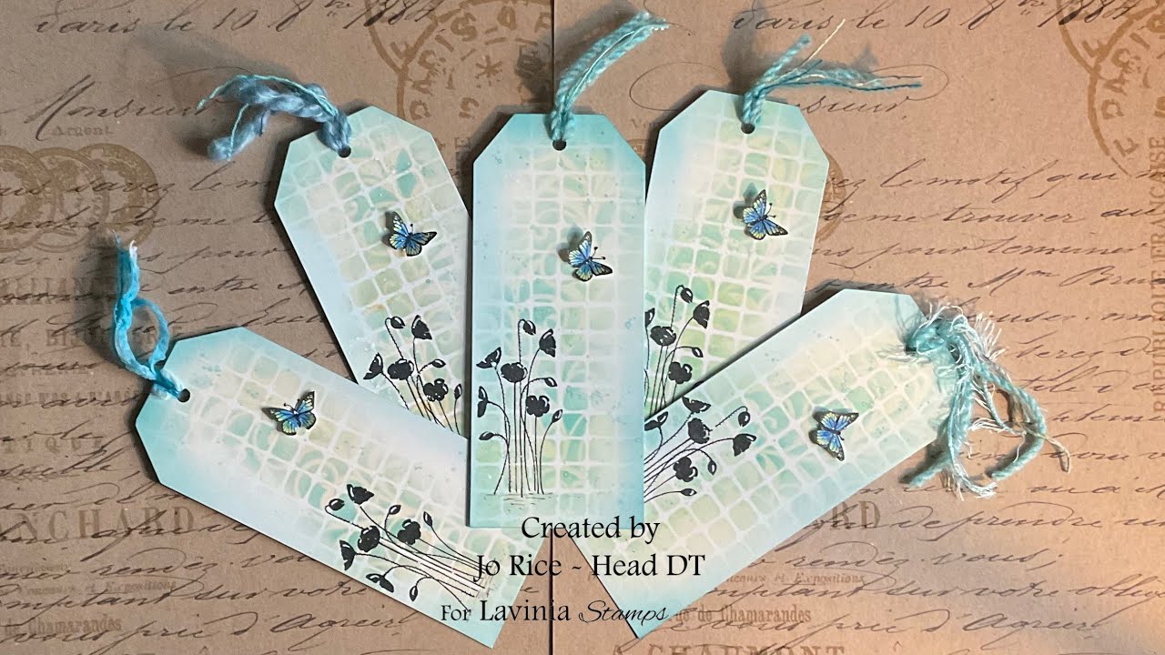 Double Stencilling /Tag by Jo Rice #laviniastamps #tags #cardmaking