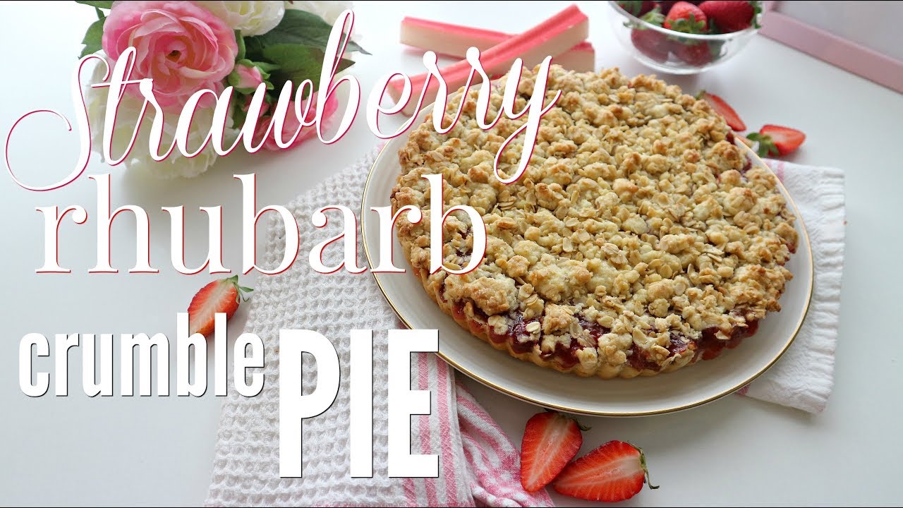 🍓Strawberry rhubarb Crumble Pie | Vegan