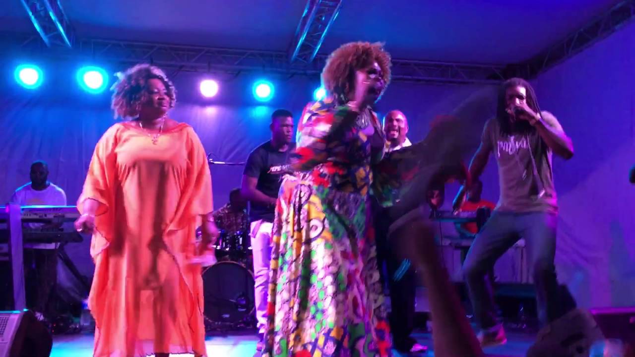 Bridget Blucher, Marvia Providence & Adrian Cunningham at Love Life Gospel Concert in St. Kitts