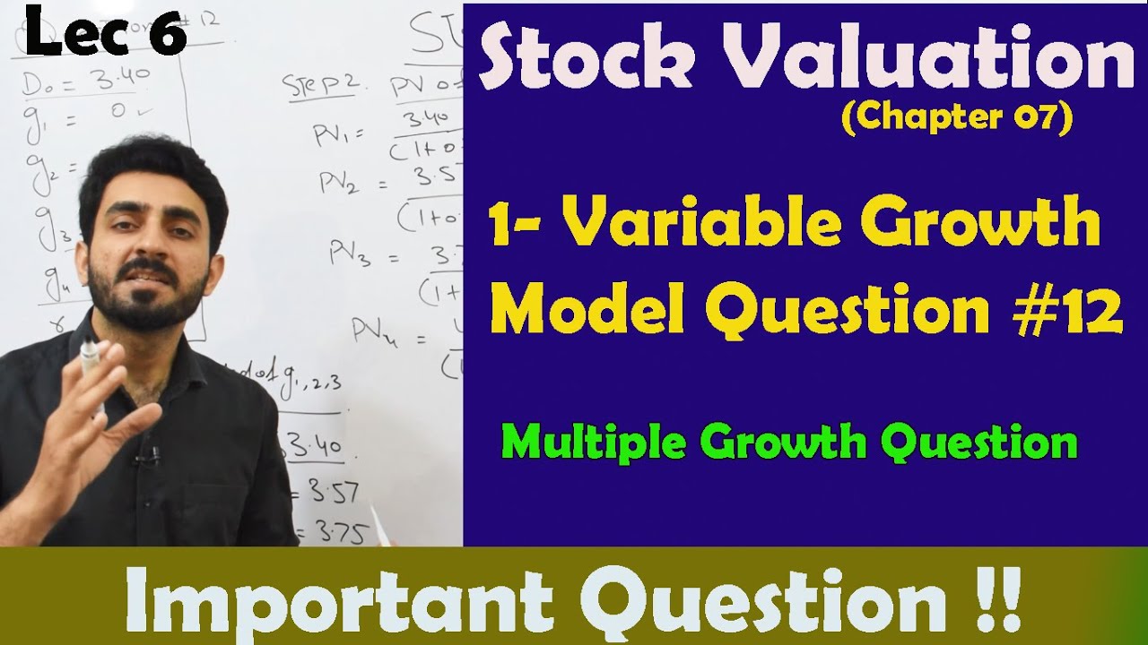 Lec-6 |Variable Growth Model | Stock Valuation Questions| Chapter 07