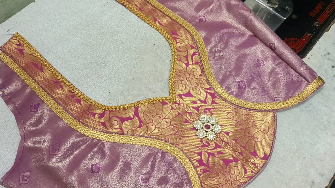 Pattern blouse design//silk saree blouse back neck design cutting and stitching 